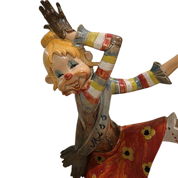 Vintage Depose Clown Figurine "Miss" Dancing Girl #948 Carrara Marble Base - Picture 2 of 9